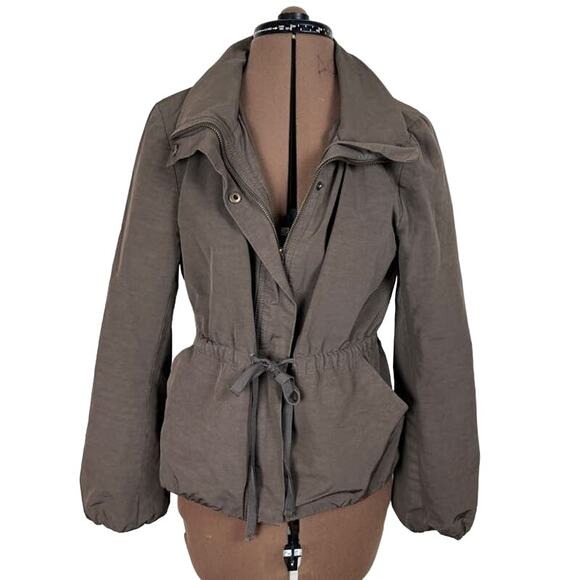Loft Women's Light Brown Collared Cinched Waist Long Sleeve Utility Jacket Small - Picture 1 of 10